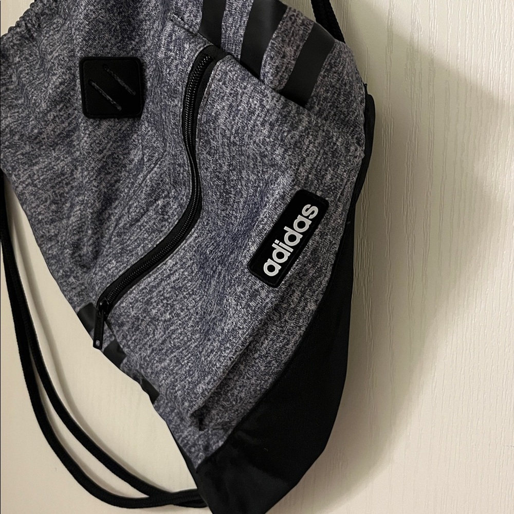 Adidas Black and Gray Drawstring Backpack - image 3